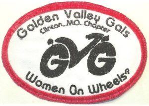 Golden Valley Gals Chapter, Clinton, MO, Women On Wheels patch logo
