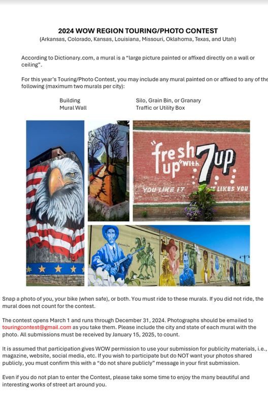 2024 Region Photo/Touring Contest flyer showing photos of murals